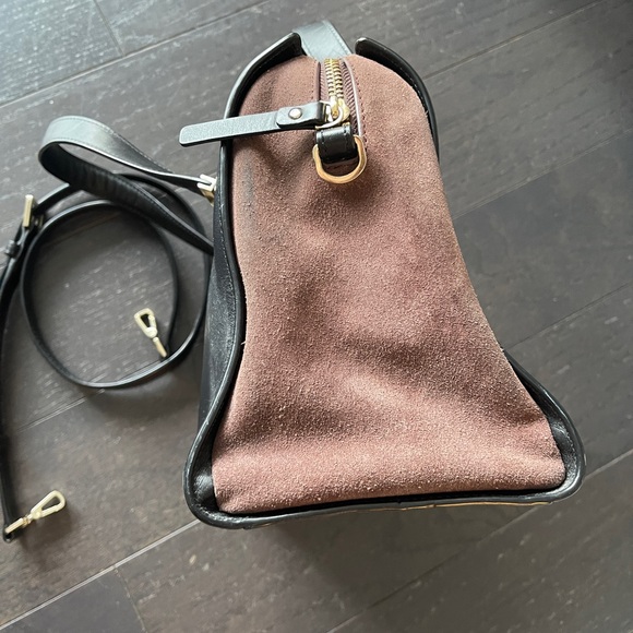 Kate Spade Black/Brown Leather and Suede Zip Satchel handbag - Picture 11 of 13